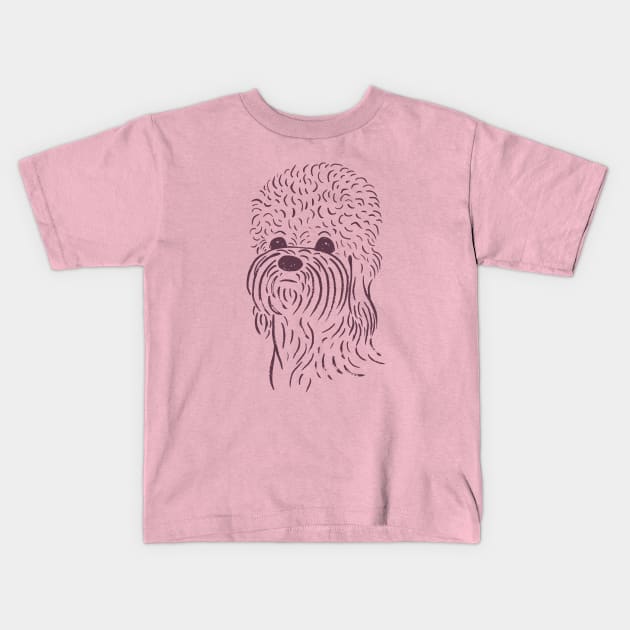 Dandie Dinmont Terrier (Pink and Purple) Kids T-Shirt by illucalliart